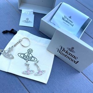 Vivienne’s Westwood Crystal Orb Earrings and keychain
